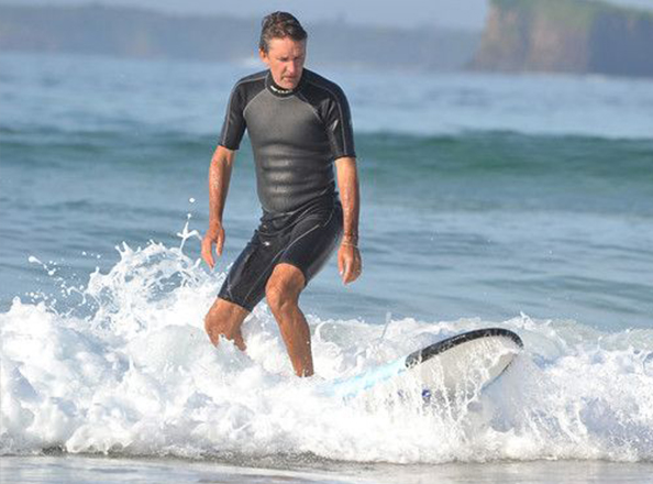 Dr Jones surfing